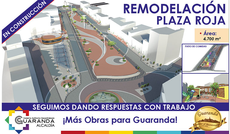 EL MUNICIPIO DE GUARANDA INICIA LA  PRIMERA ETAPA DE REGENERACIÓN DE LA PLAZA ROJA