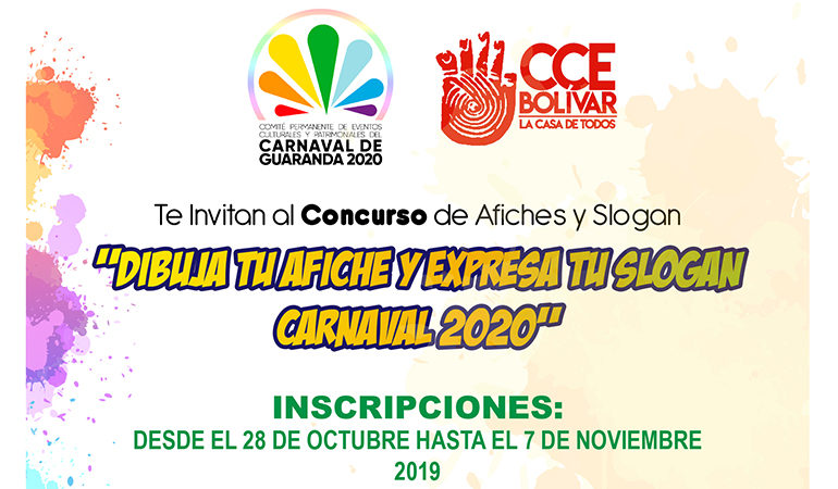 BASES PARA EL CONCURSO DE AFICHE Y SLOGAN DEL CARNAVAL DE GUARANDA 2020