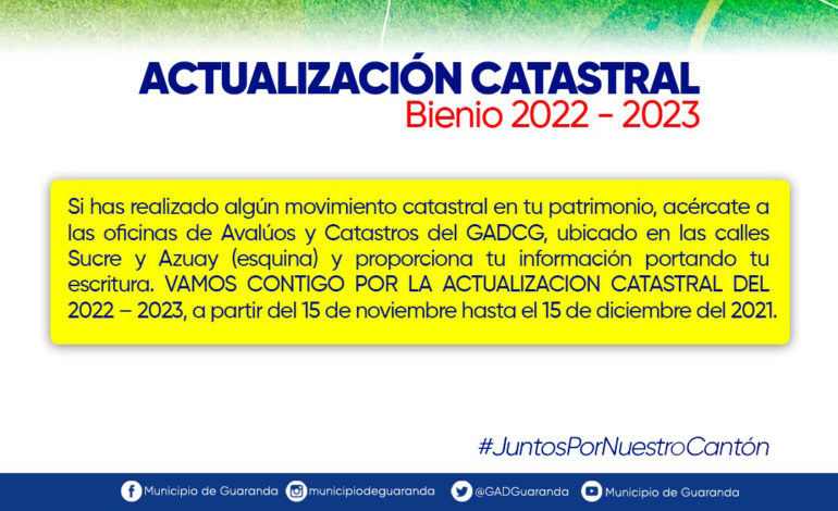 ACTUALIZACIÓN CATASTRAL PARA BIENIO 2022-2023